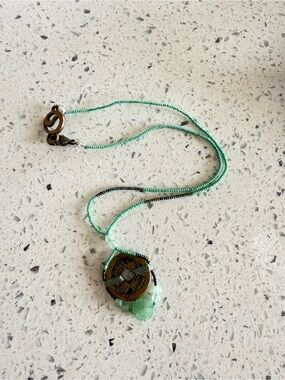 Energy Muse Green Aventurine Coin Necklace